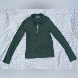 Z Supply Green Quarter Zip Sweater